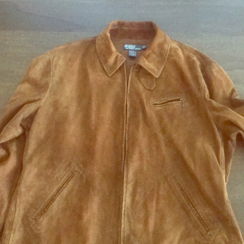 Suede Polo by Ralph Lauren Leather Jacket Size Lg